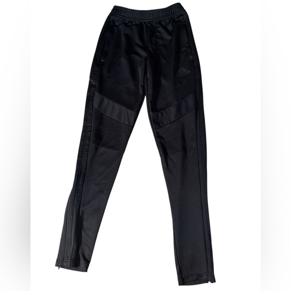 Adidas XS Black Track Jogger Pants Ankle Zip Slim Fit Logo Detail - Picture 1 of 5